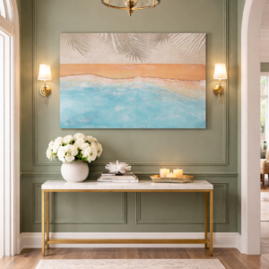 Luxury Coastal Wall Art Frame – Elegant Beach-Inspired Canvas