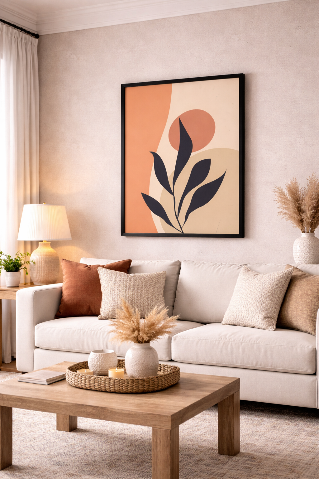 Minimalist Botanical Wall Frame – Modern Abstract Art Decor - Image 2