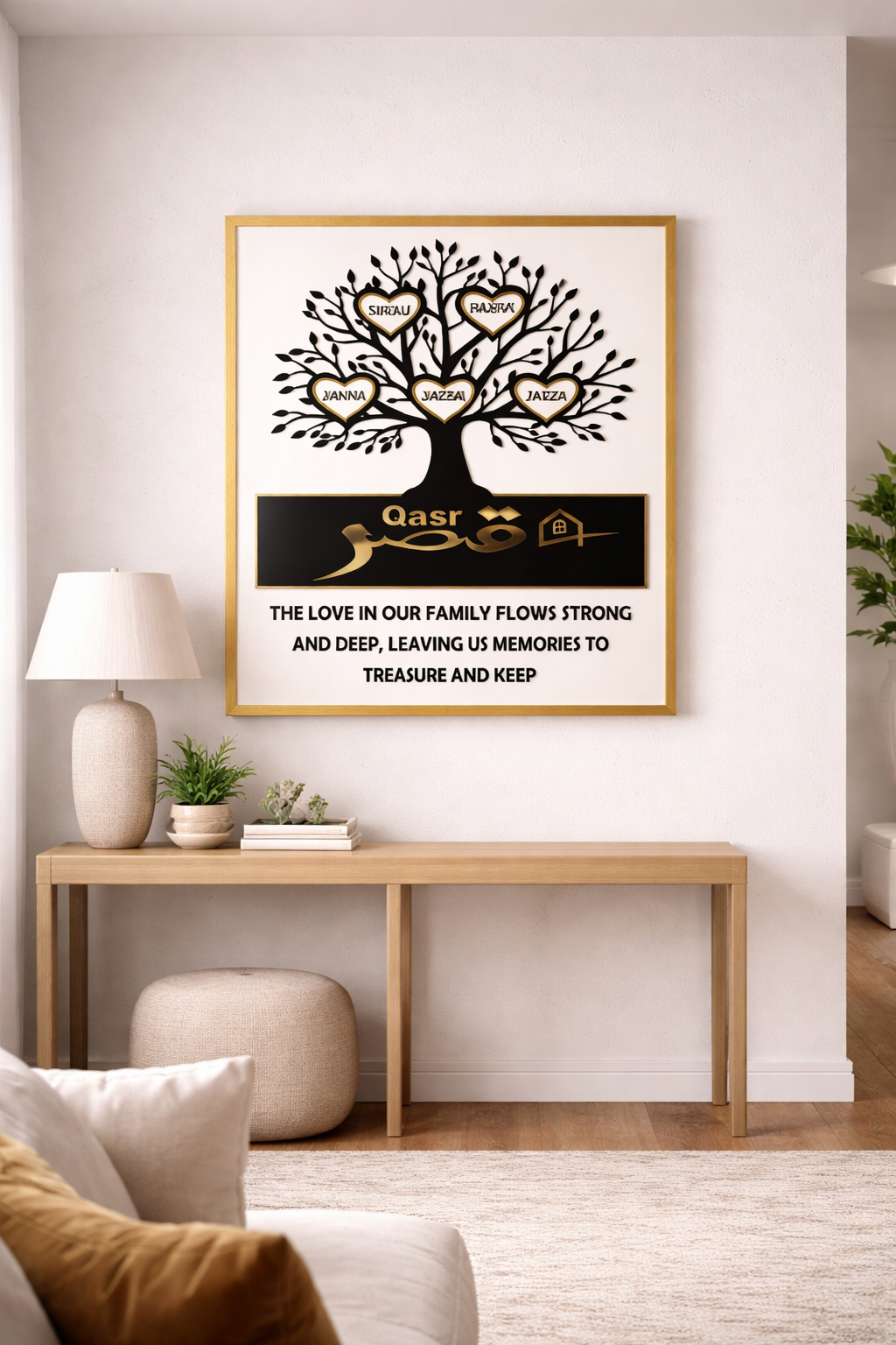 Personalized Family Tree Wall Frame – Minimalist Edition