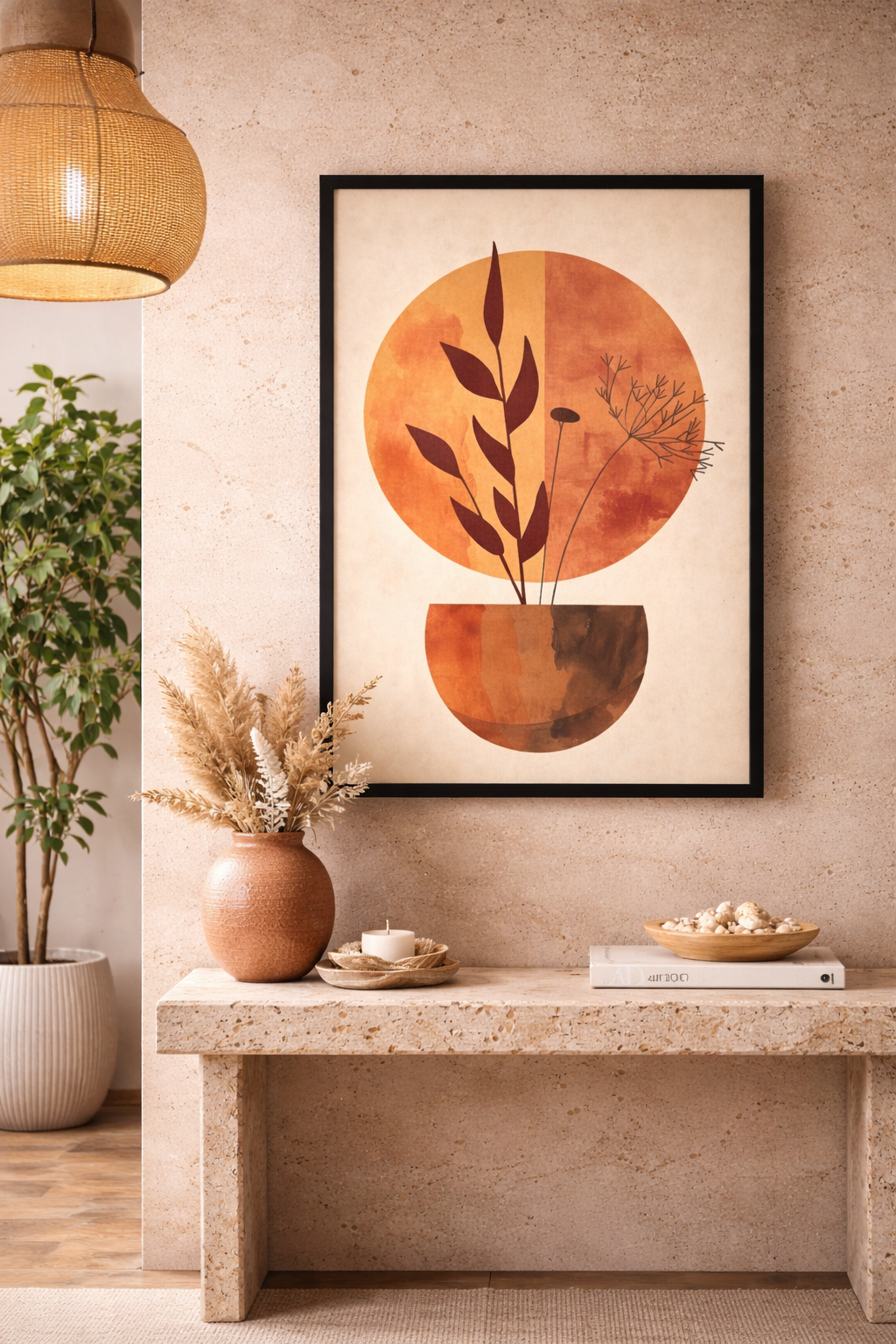 Minimalist Botanical Wall Frame – Warm Earth Tone Edition - Image 3