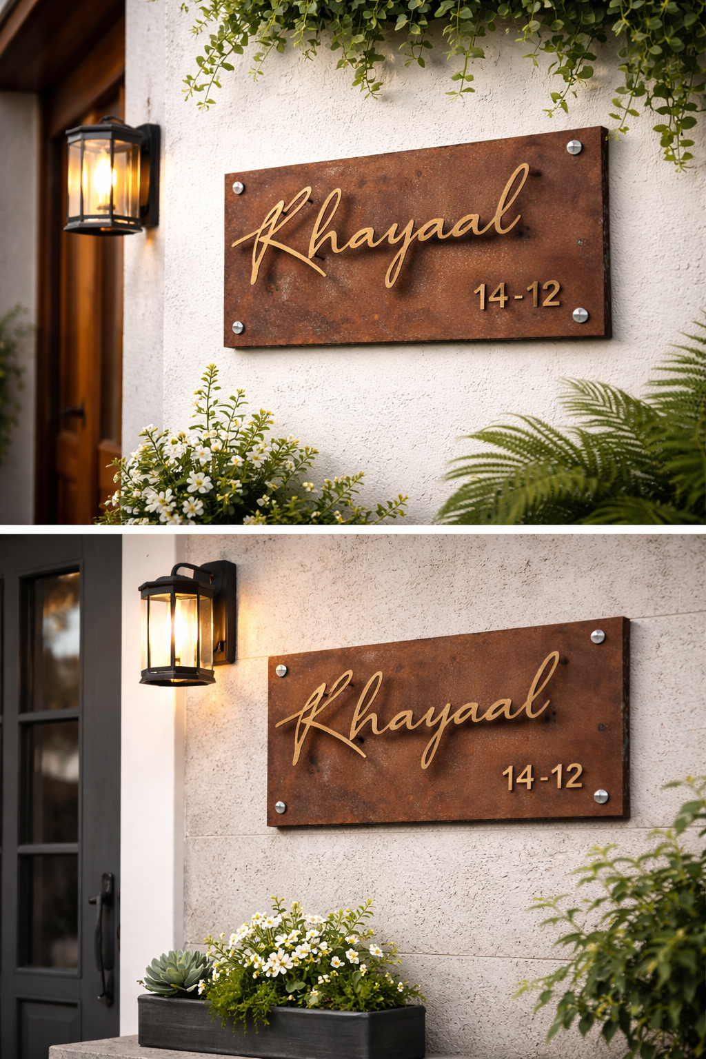 Custom House Name Plate – Rustic Metal Finish - Image 2