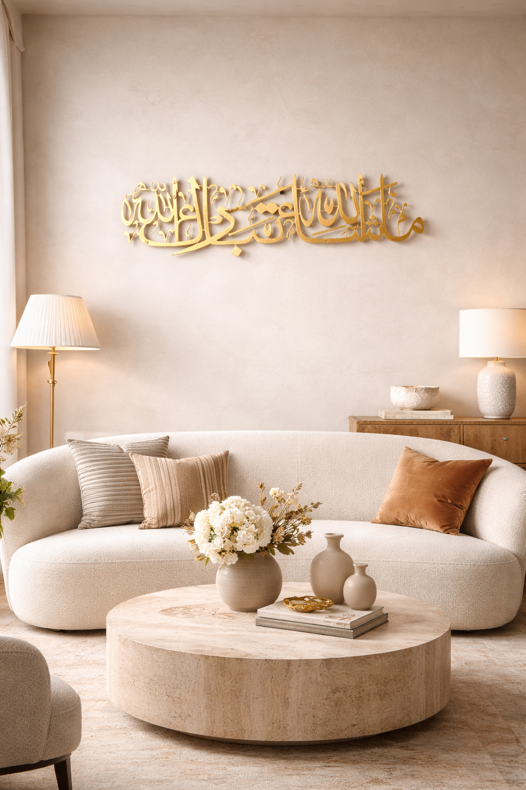Islamic Metal Calligraphy Wall Art – Luxury Gold Script Edition