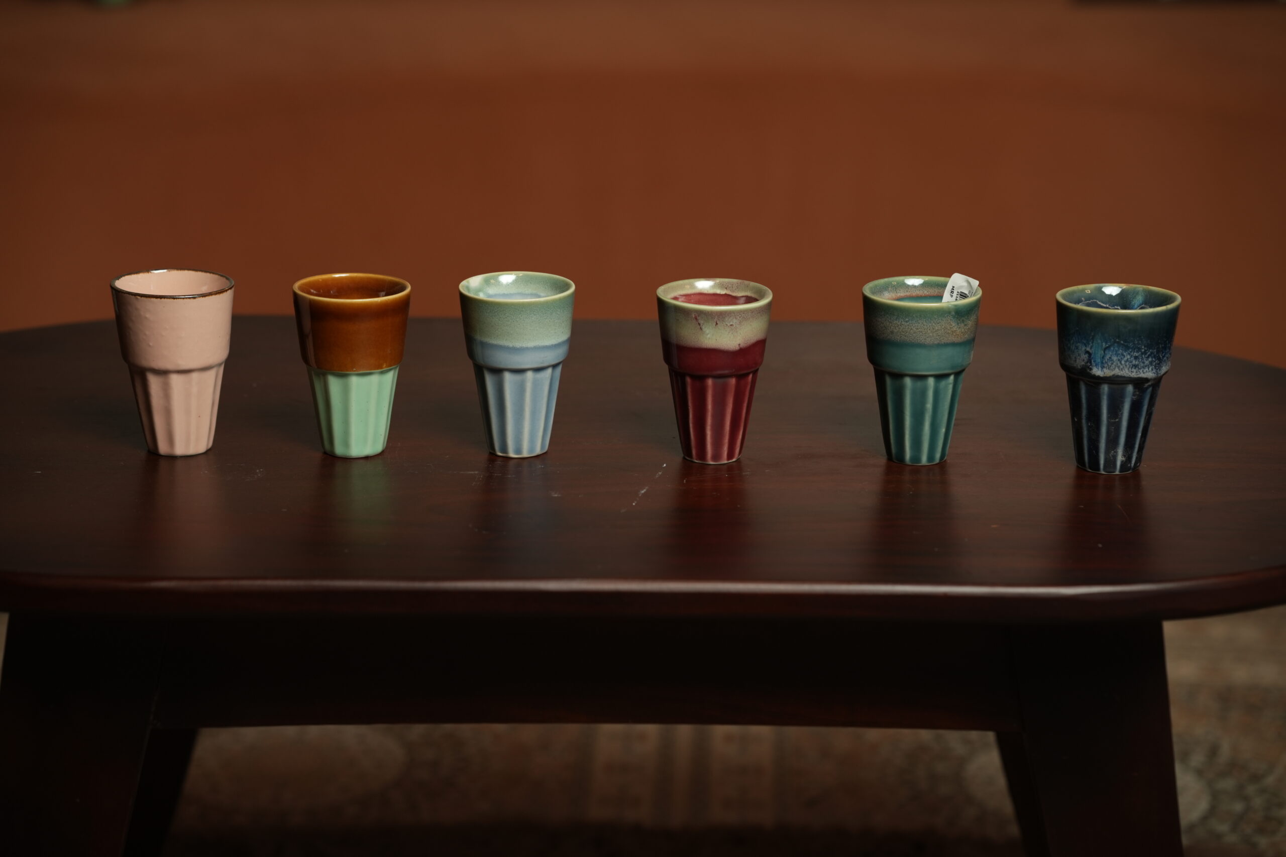 Elegant Ceramic Tea Cup Set with Metal Holder – Premium Serving Set - Image 3